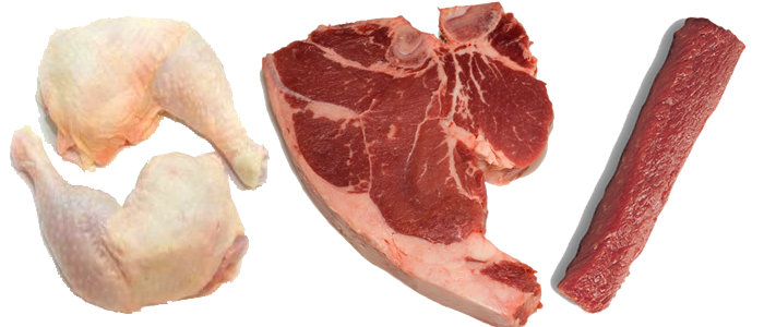 Chicken, Beef and Mutton 