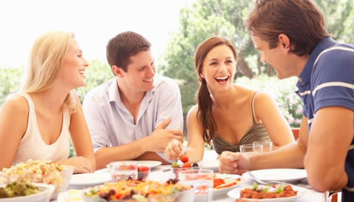 more eating with friends and family 