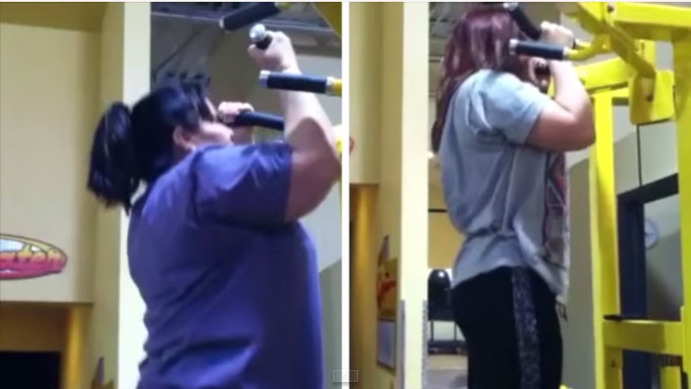 mother daugher gym workout 