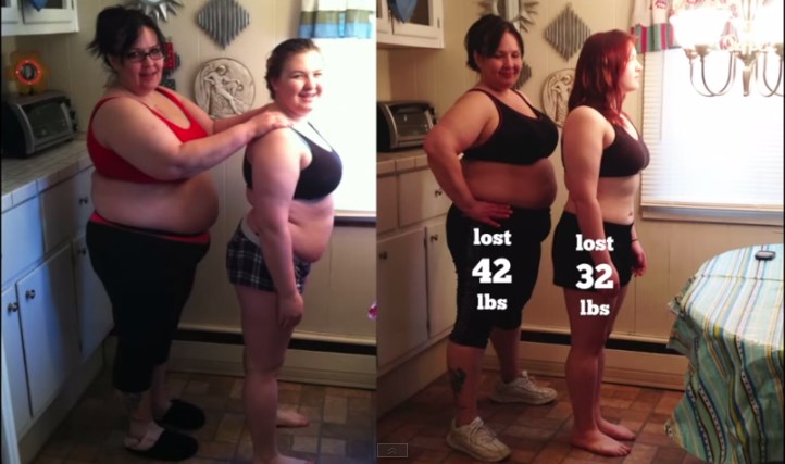 mother daugher after weight lose