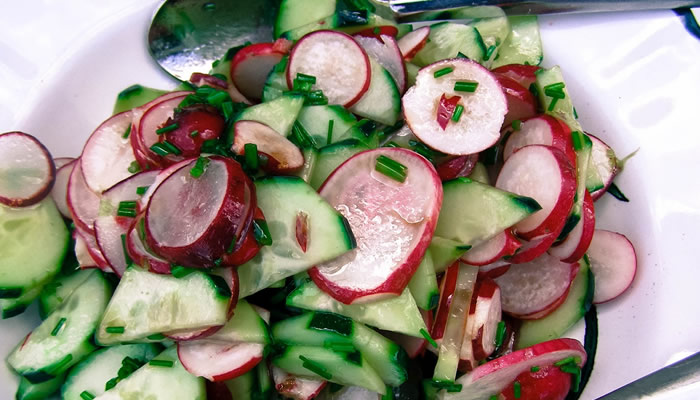 Radishes in salad